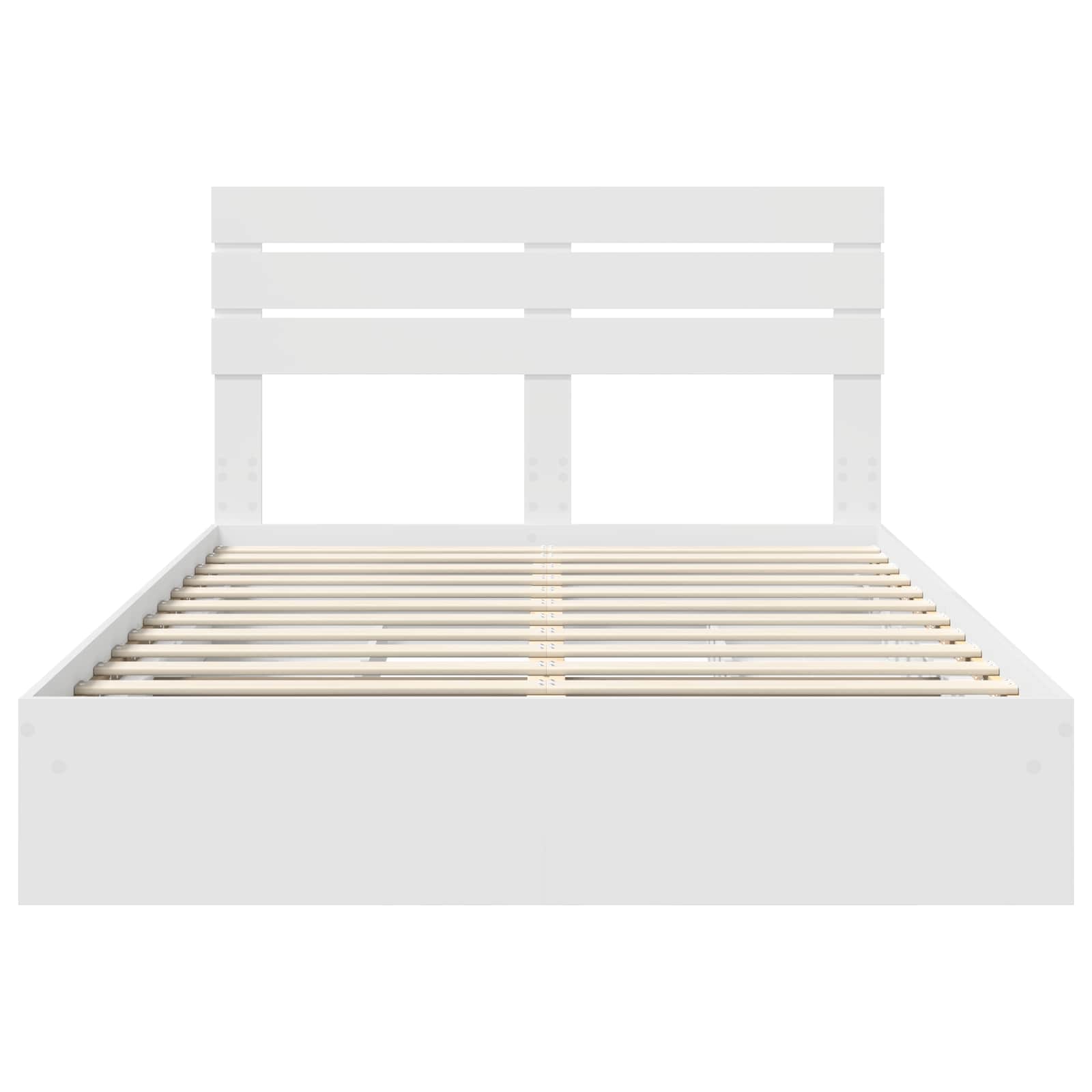 Opslag bed met hoofdeinde Wit 140 x 200 cm Bewerkt hout