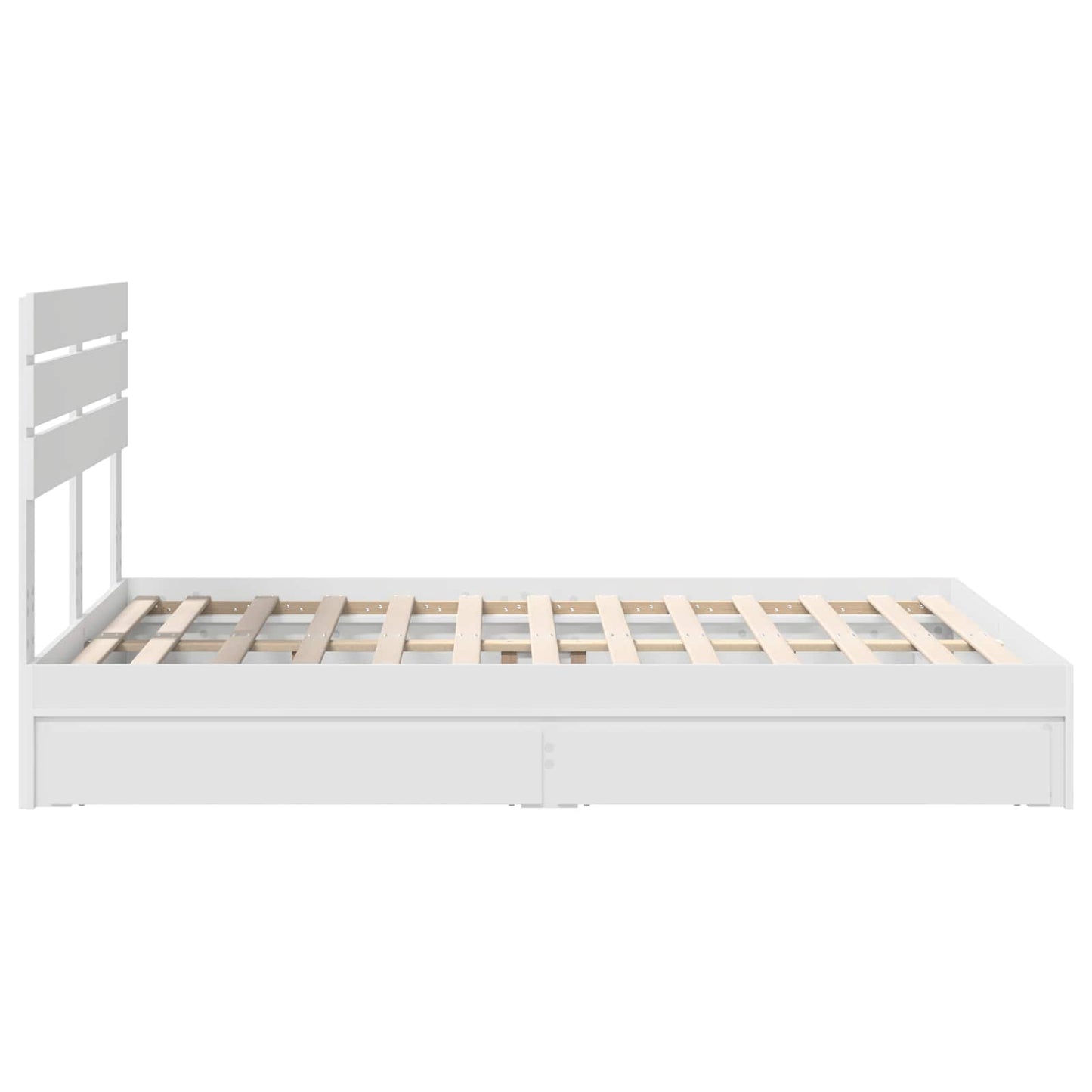 Opslag bed met hoofdeinde Wit 140 x 200 cm Bewerkt hout