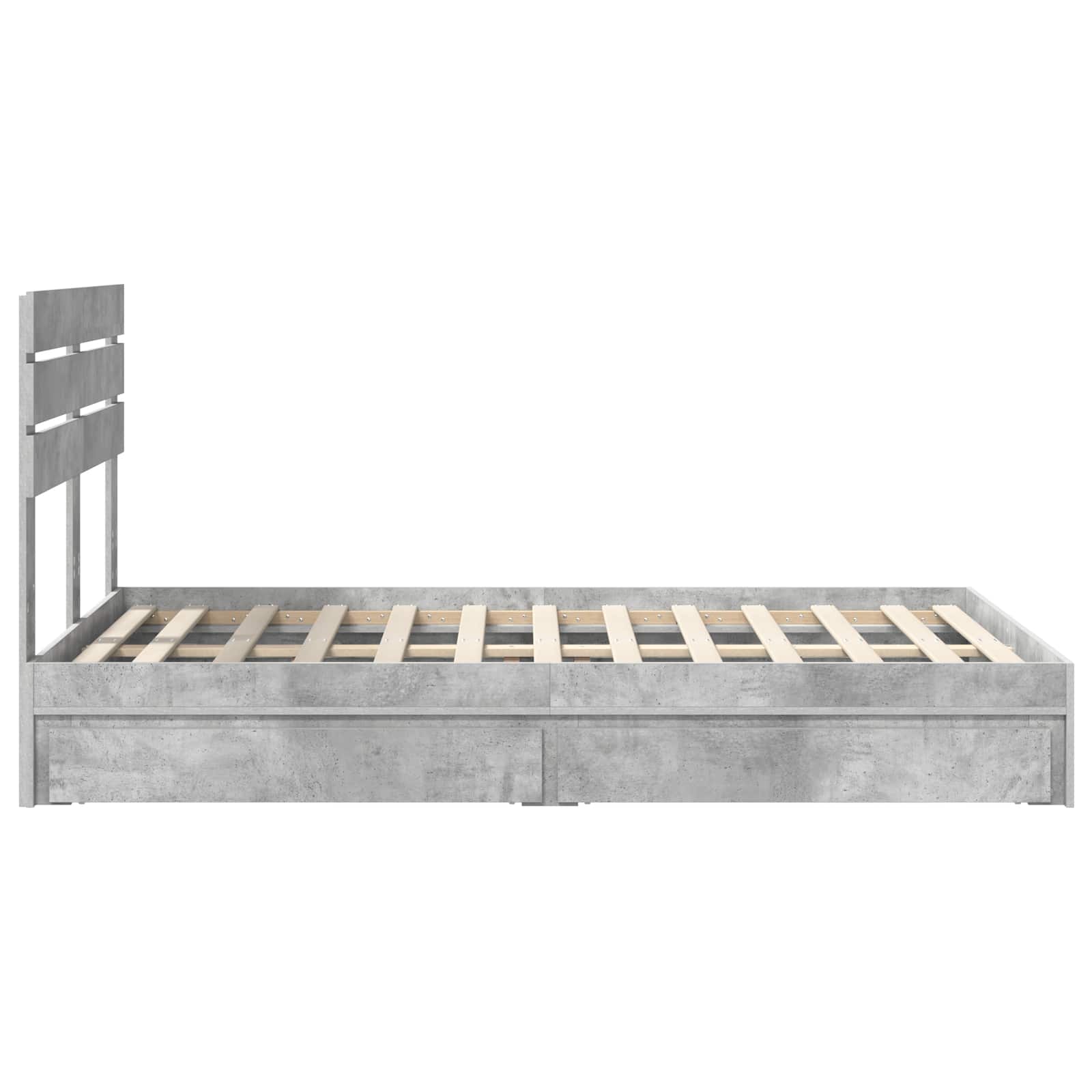 Bedframe met lade Beton Grijs 135 x 190 cm Bewerkt hout
