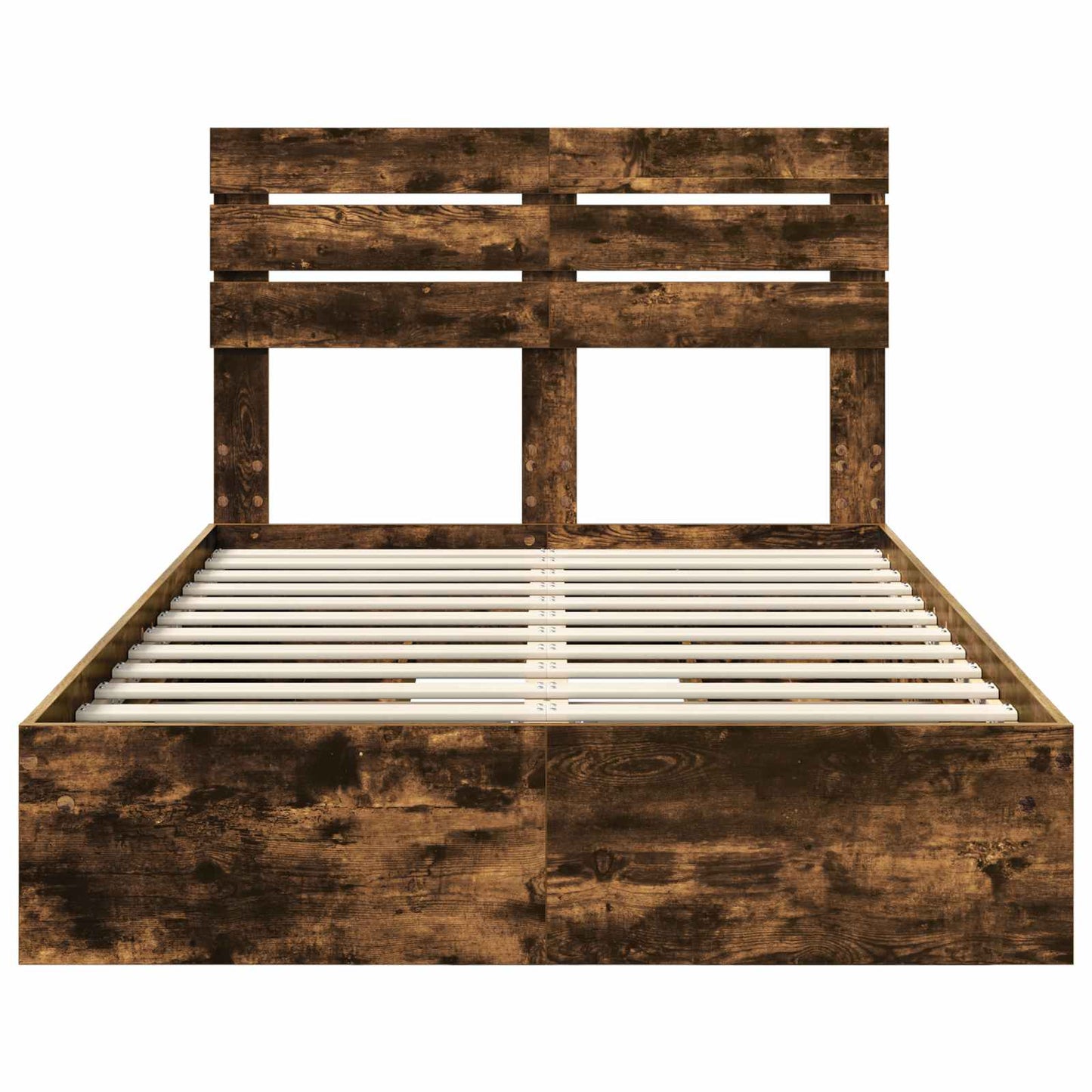 Bedframe met lade Gerookt eiken 135 x 190 cm Bewerkt hout
