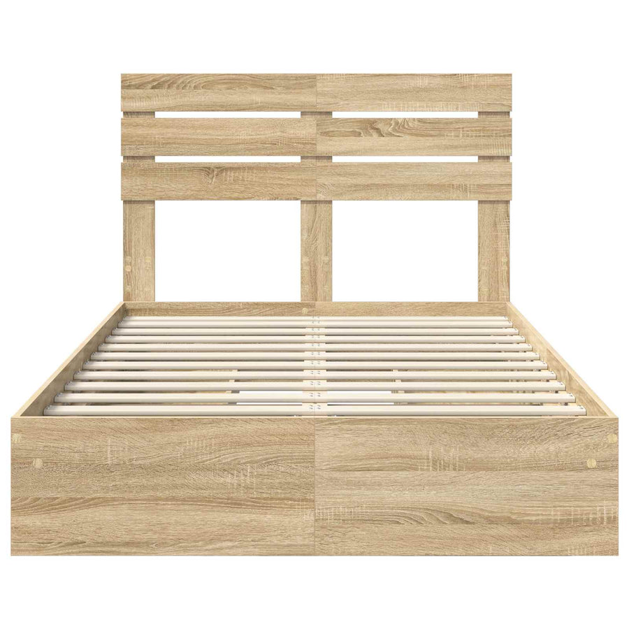 Opslag bed met lade Sonoma Eiken 120 x 200 cm Bewerkt hout