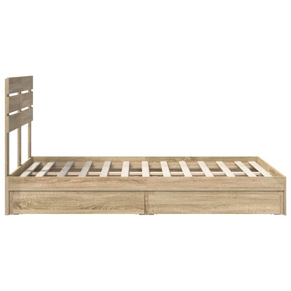 Opslag bed met lade Sonoma Eiken 120 x 200 cm Bewerkt hout