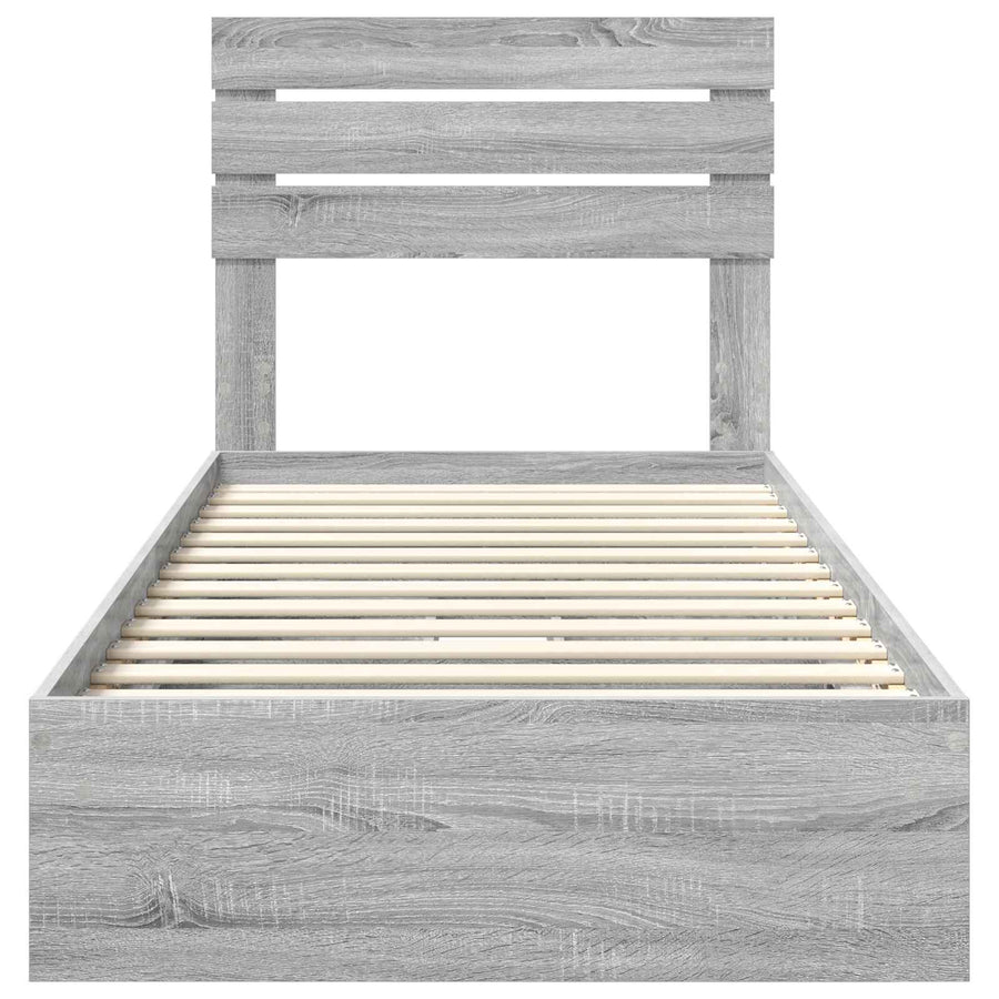 Bedframe met lade Grijs Sonoma 100 x 200 cm Bewerkt hout