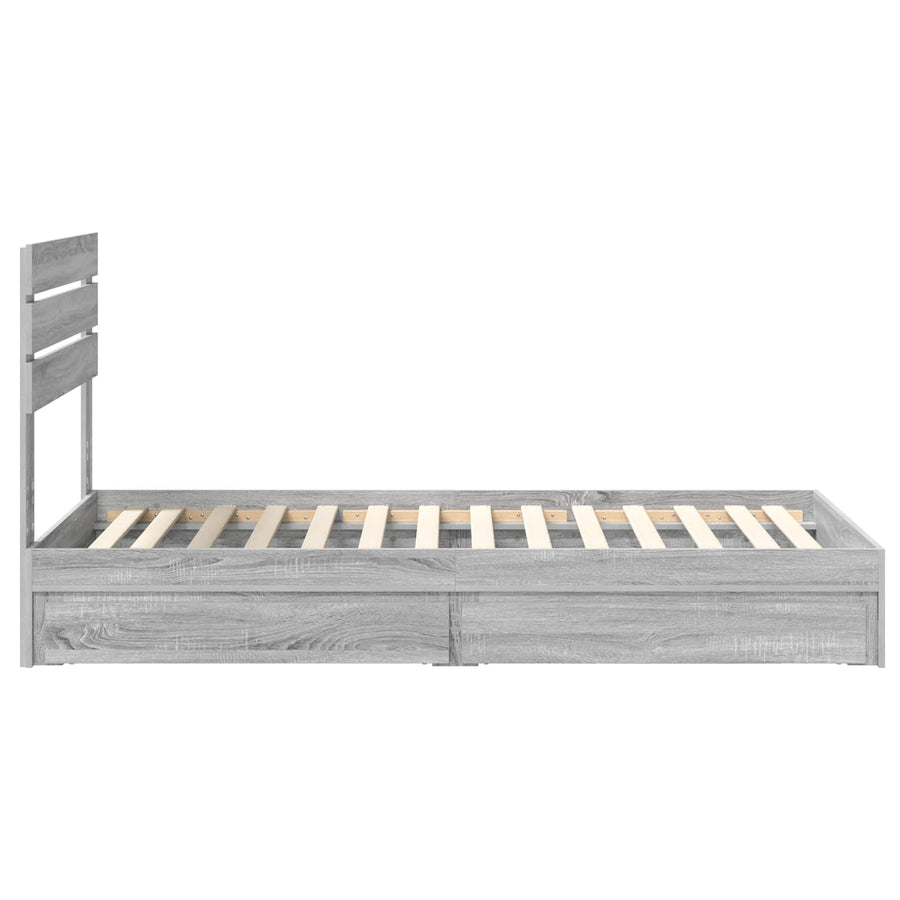 Bedframe met lade Grijs Sonoma 100 x 200 cm Bewerkt hout