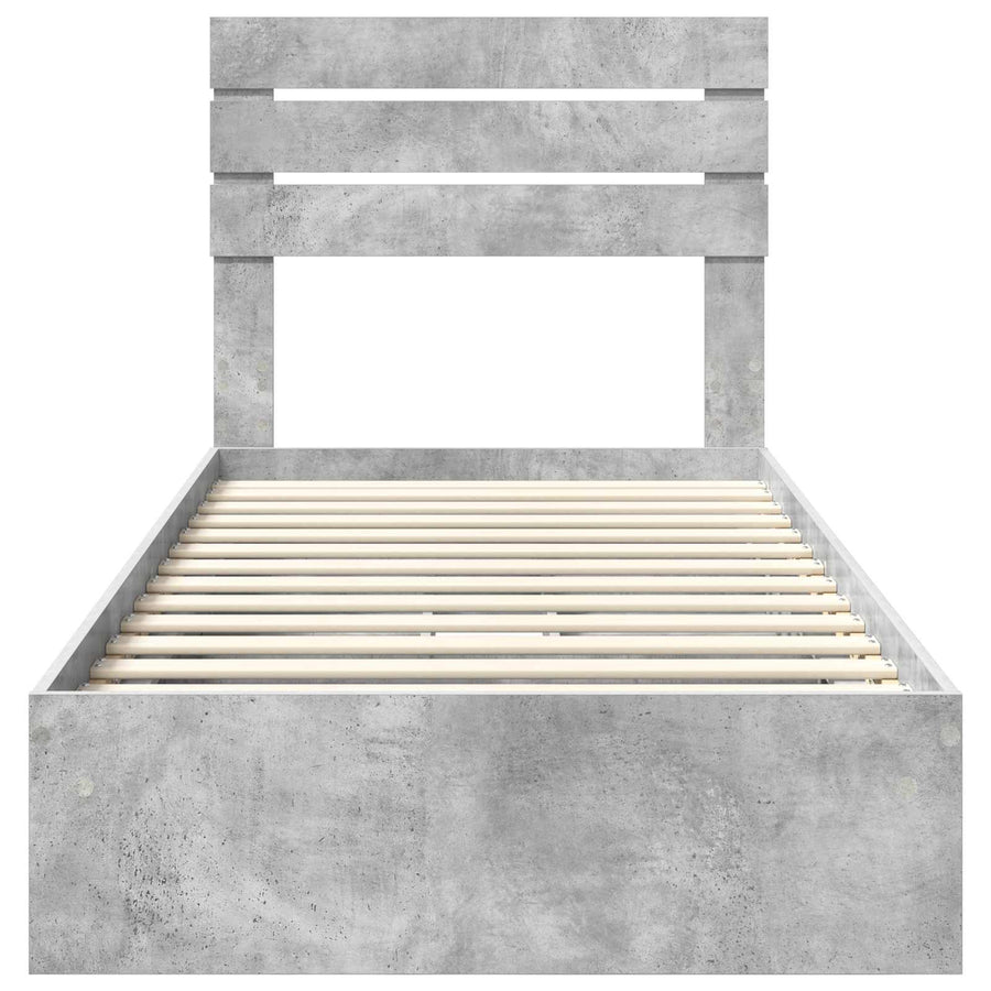 Bedframe met lade Beton Grijs 90 x 190 cm Bewerkt hout