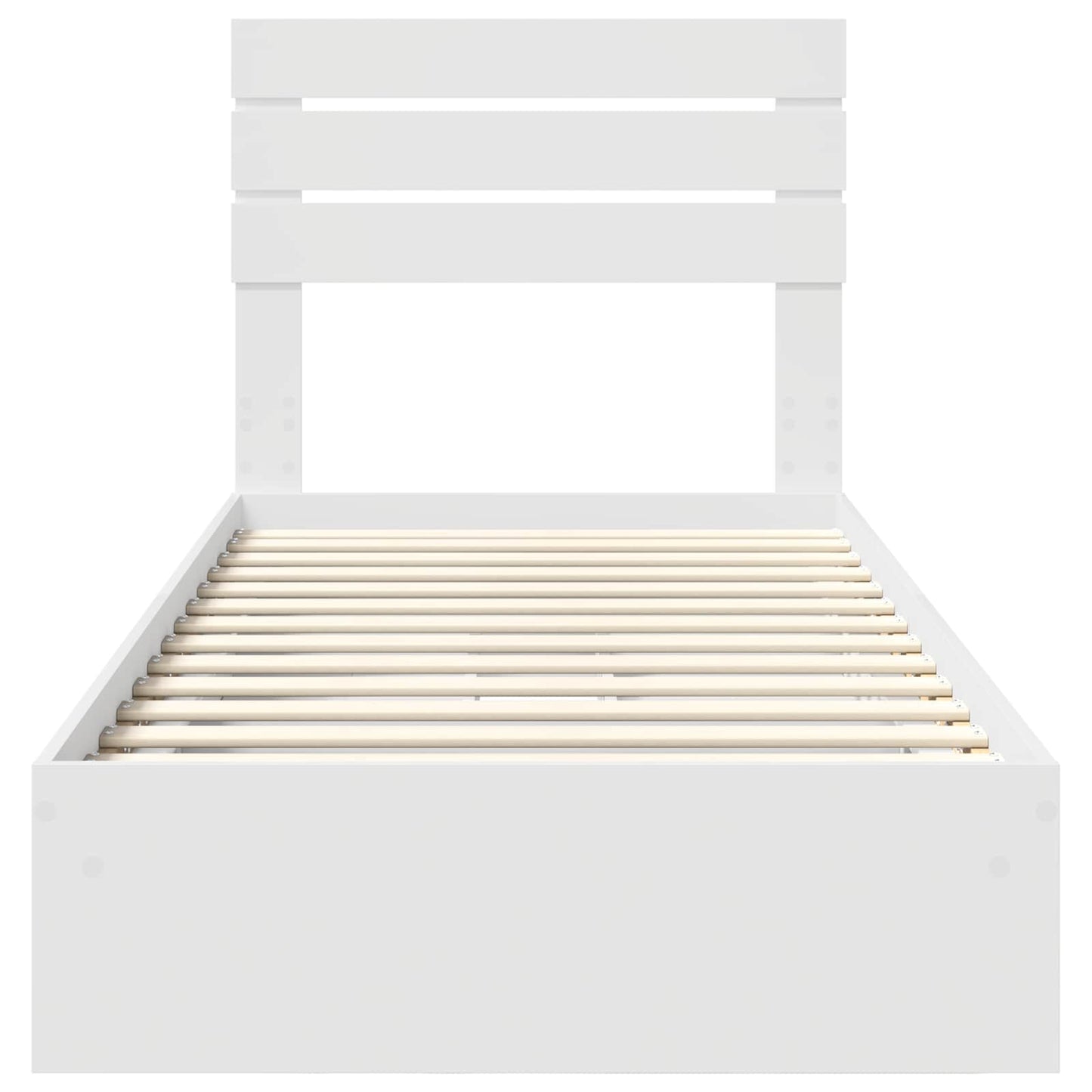 Bedframe met lade met hoofdeinde Wit 75 x 190 cm Bewerkt hout