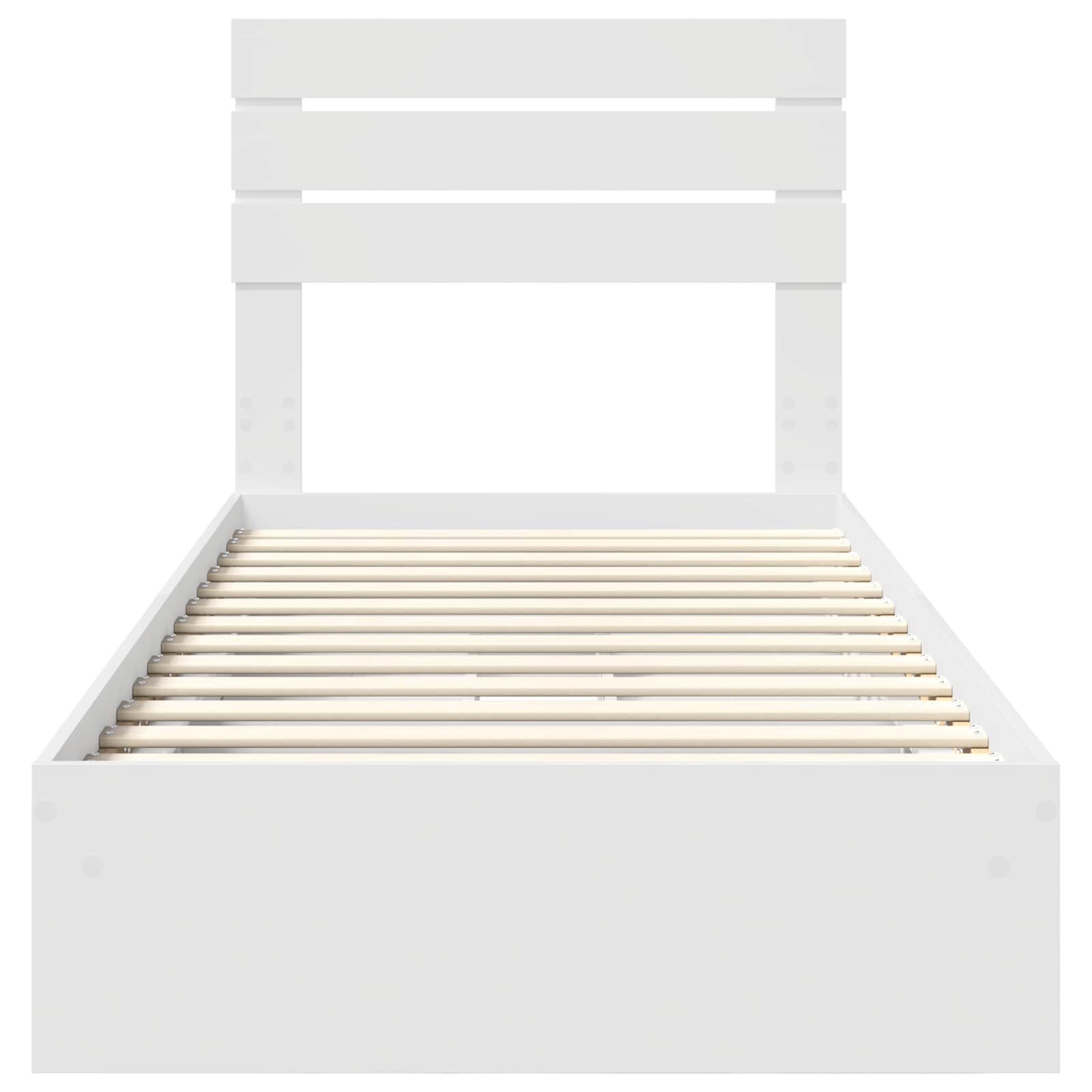Bedframe met lade met hoofdeinde Wit 75 x 190 cm Bewerkt hout