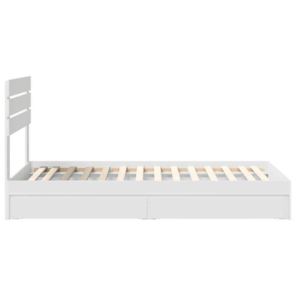 Bedframe met lade met hoofdeinde Wit 75 x 190 cm Bewerkt hout