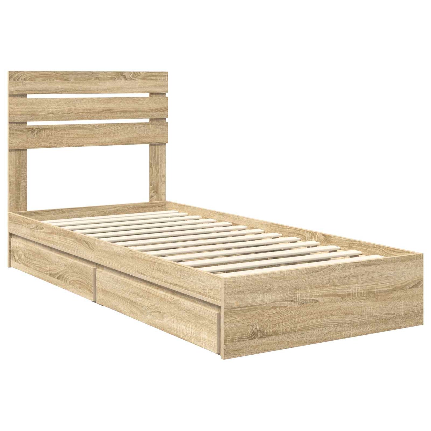 Bedframe met lade Sonoma Eiken 75 x 190 cm Bewerkt hout