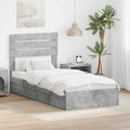 Opslag bed met hoofdeinde Beton Grijs 70 x 190 cm Bewerkt hout