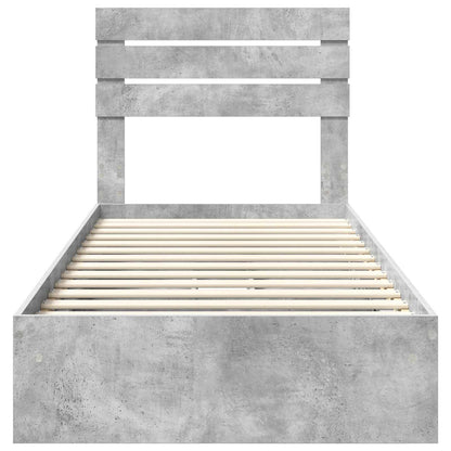 Bedframe met lade Beton Grijs 75 x 190 cm Bewerkt hout