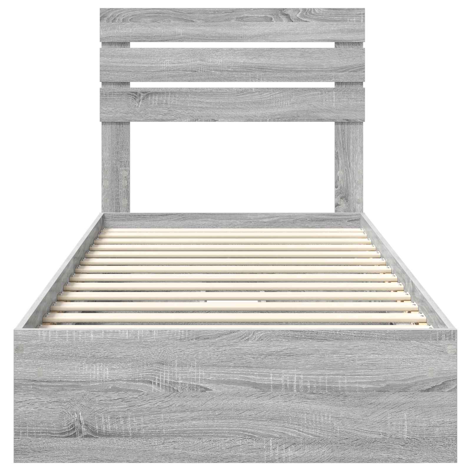 Bedframe met lade Grijs Sonoma 75 x 190 cm Bewerkt hout