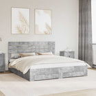 Bedframe met lade bewerkt hout