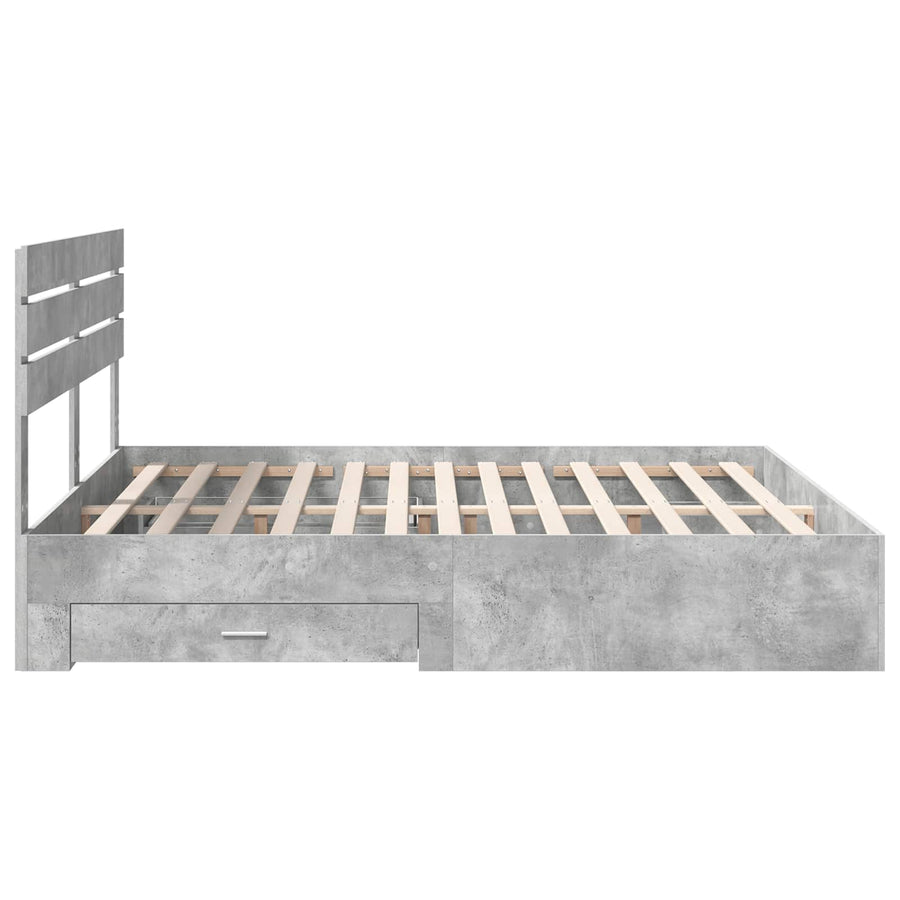 Bedframe met lade met hoofdeinde met opslag Bewerkt hout