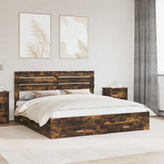 Bedframe met lade hoofdeinde bewerkt hout