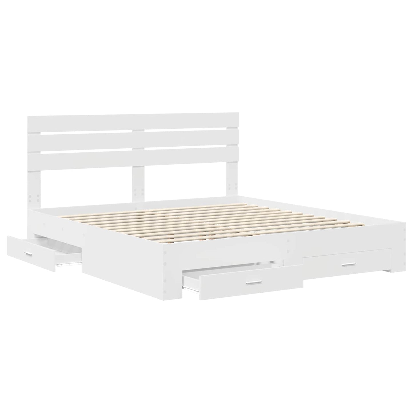 Bedframe met lade met hoofdeinde met opslag Bewerkt hout