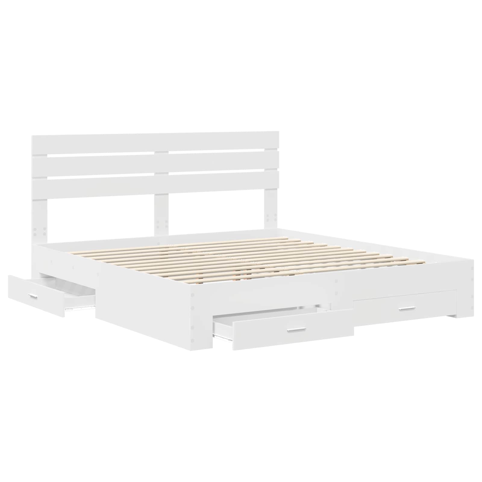 Bedframe met lade met hoofdeinde met opslag Bewerkt hout