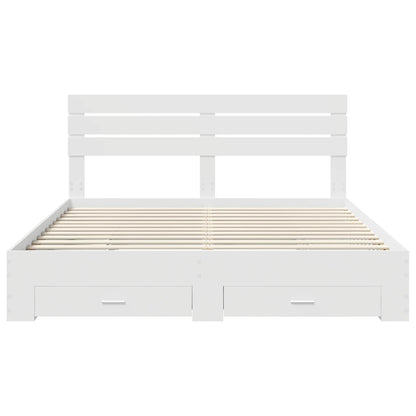 Bedframe met lade met hoofdeinde met opslag Bewerkt hout