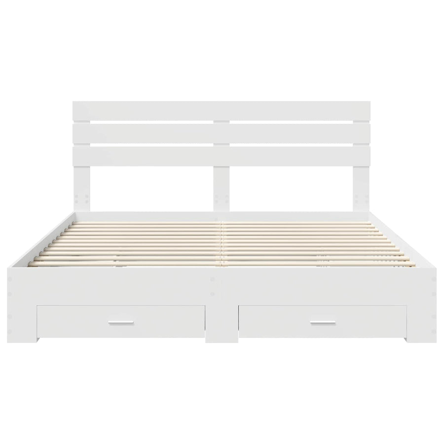 Bedframe met lade met hoofdeinde met opslag Bewerkt hout