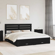 Bedframe met lade hoofdeinde bewerkt hout