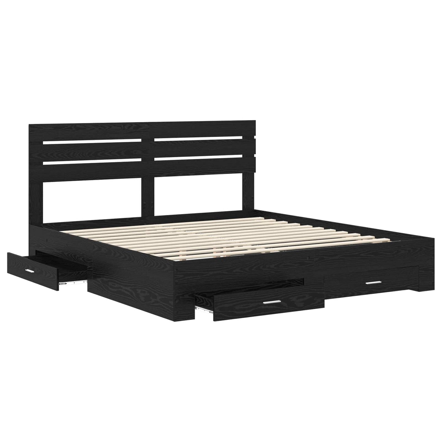 Bedframe met lade met hoofdeinde met opslag Bewerkt hout