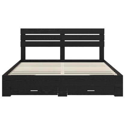 Bedframe met lade met hoofdeinde met opslag Bewerkt hout