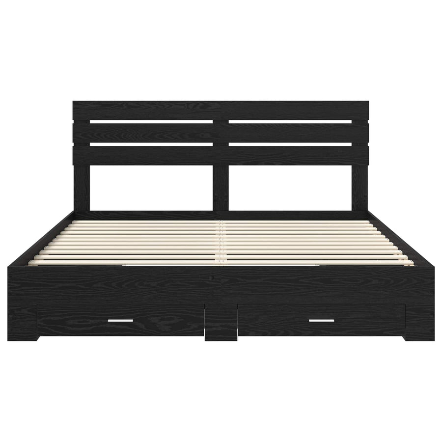 Bedframe met lade met hoofdeinde met opslag Bewerkt hout