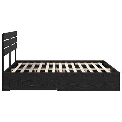 Bedframe met lade met hoofdeinde met opslag Bewerkt hout