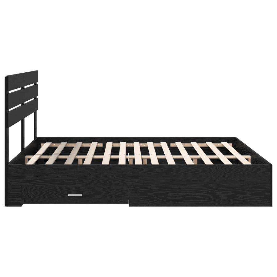 Bedframe met lade met hoofdeinde met opslag Bewerkt hout