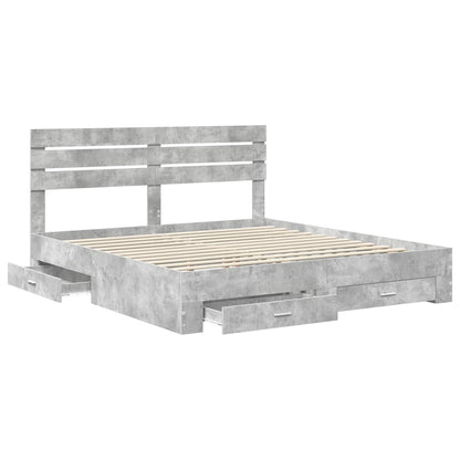Bedframe met lade met hoofdeinde met opslag Bewerkt hout