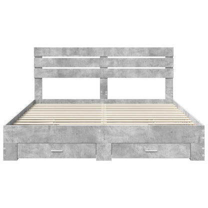 Bedframe met lade met hoofdeinde met opslag Bewerkt hout