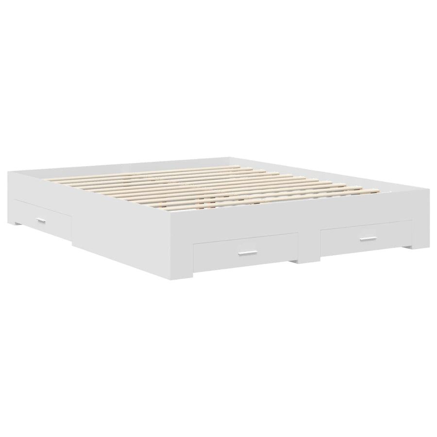 Bedframe met lade met hoofdeinde met opslag Bewerkt hout