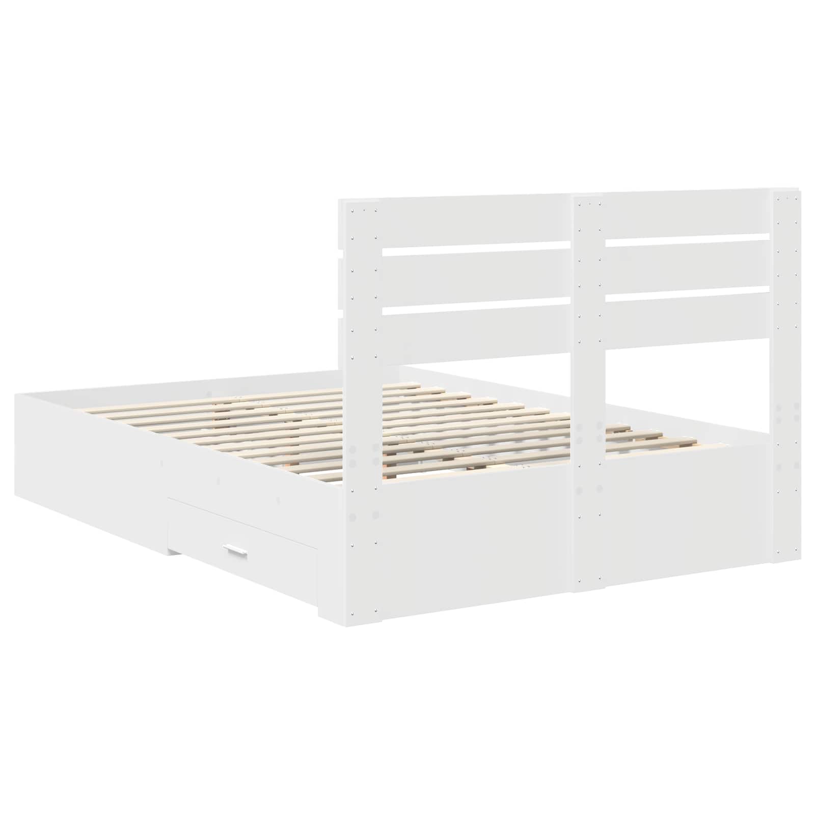 Bedframe met lade met hoofdeinde met opslag Bewerkt hout