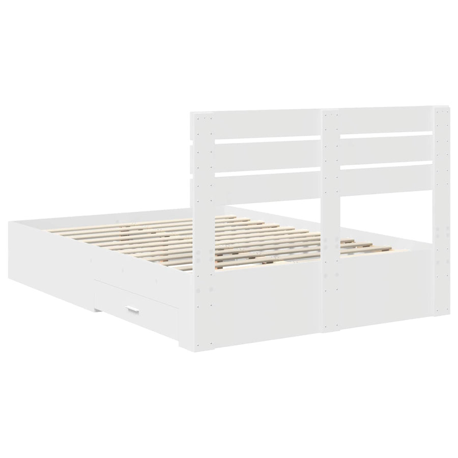 Bedframe met lade met hoofdeinde met opslag Bewerkt hout