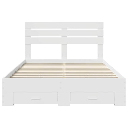 Bedframe met lade met hoofdeinde met opslag Bewerkt hout