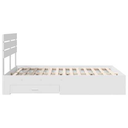 Bedframe met lade met hoofdeinde met opslag Bewerkt hout