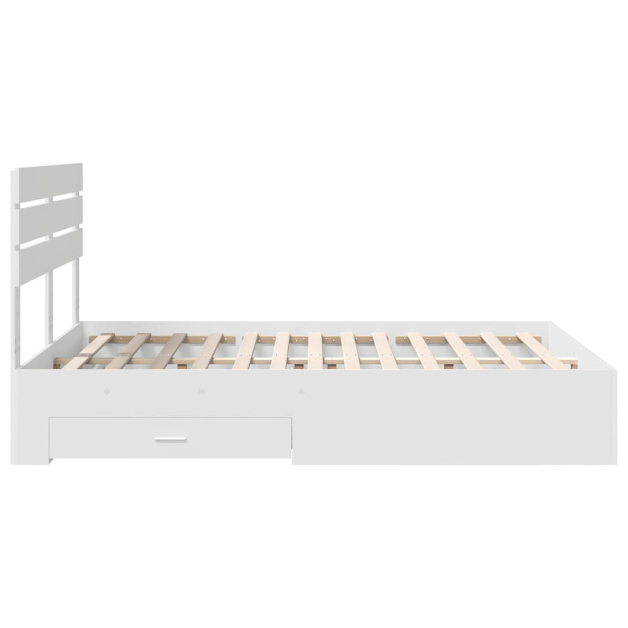 Bedframe met lade met hoofdeinde met opslag Bewerkt hout