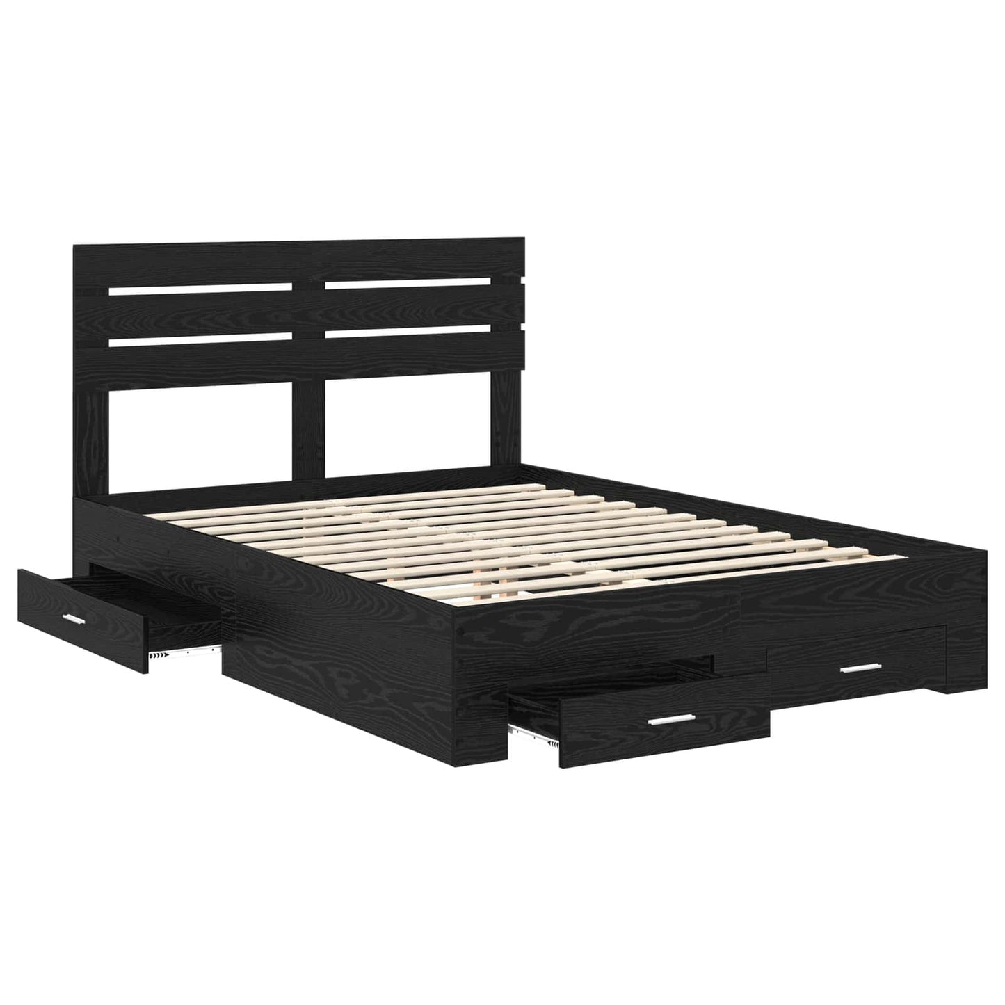 Bedframe met lade met hoofdeinde met opslag Bewerkt hout