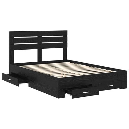 Bedframe met lade met hoofdeinde met opslag Bewerkt hout