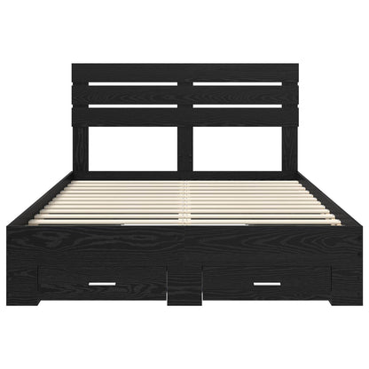 Bedframe met lade met hoofdeinde met opslag Bewerkt hout