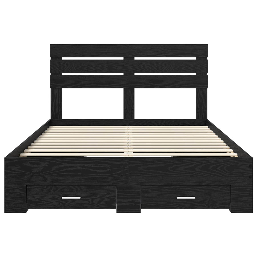 Bedframe met lade met hoofdeinde met opslag Bewerkt hout