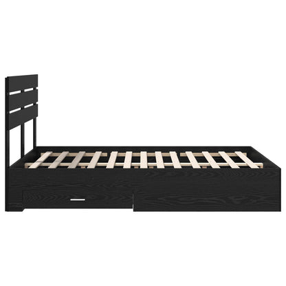 Bedframe met lade met hoofdeinde met opslag Bewerkt hout