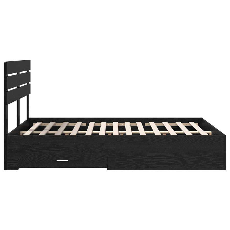 Bedframe met lade met hoofdeinde met opslag Bewerkt hout