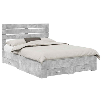Bedframe met lade met hoofdeinde met opslag Bewerkt hout