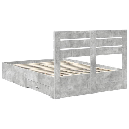 Bedframe met lade met hoofdeinde met opslag Bewerkt hout