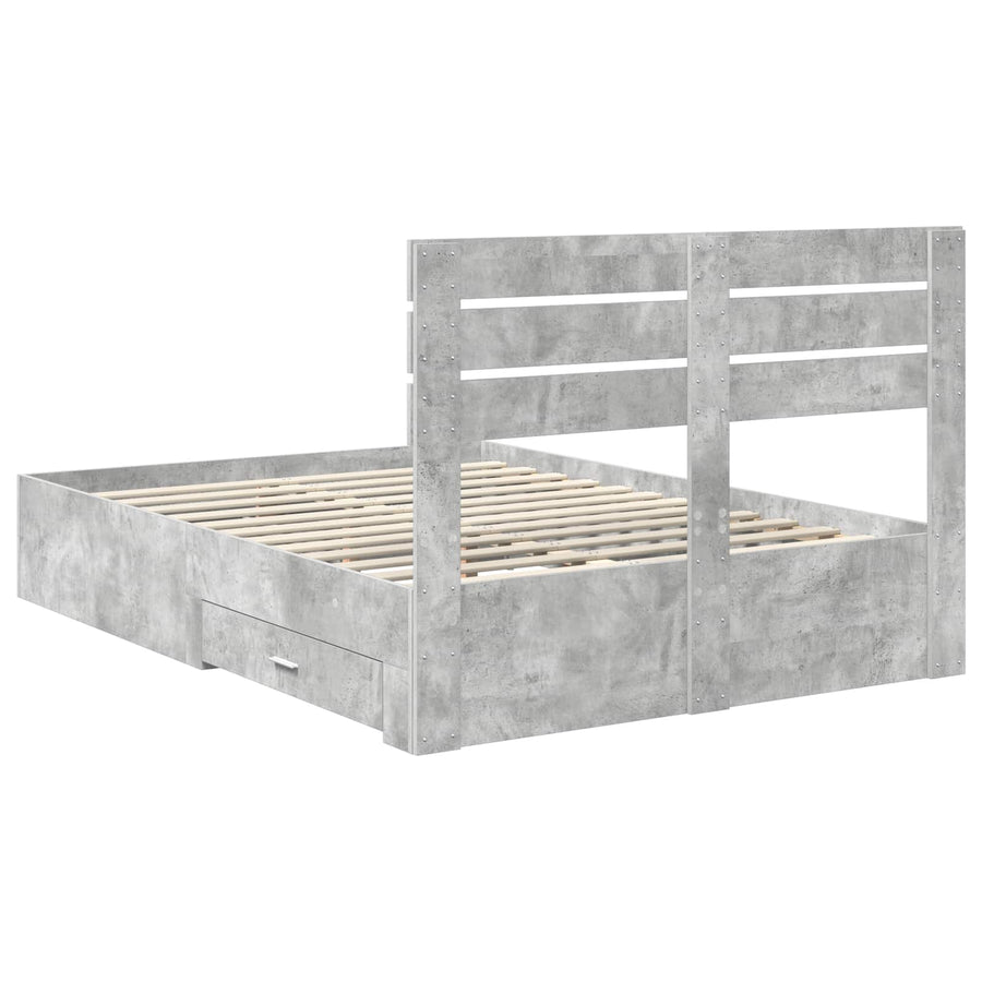 Bedframe met lade met hoofdeinde met opslag Bewerkt hout