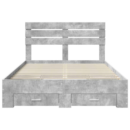 Bedframe met lade met hoofdeinde met opslag Bewerkt hout