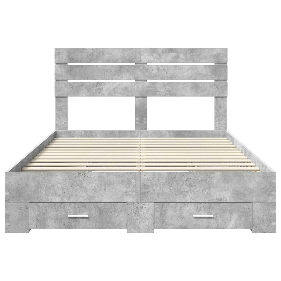 Bedframe met lade met hoofdeinde met opslag Bewerkt hout