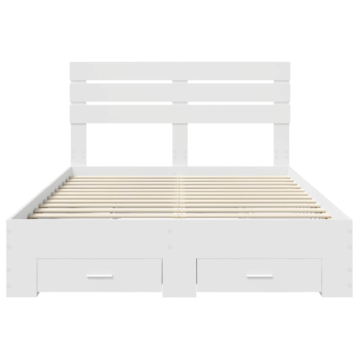 Bedframe met hoofdeinde met lade Wit 140 x 190 cm Bewerkt hout