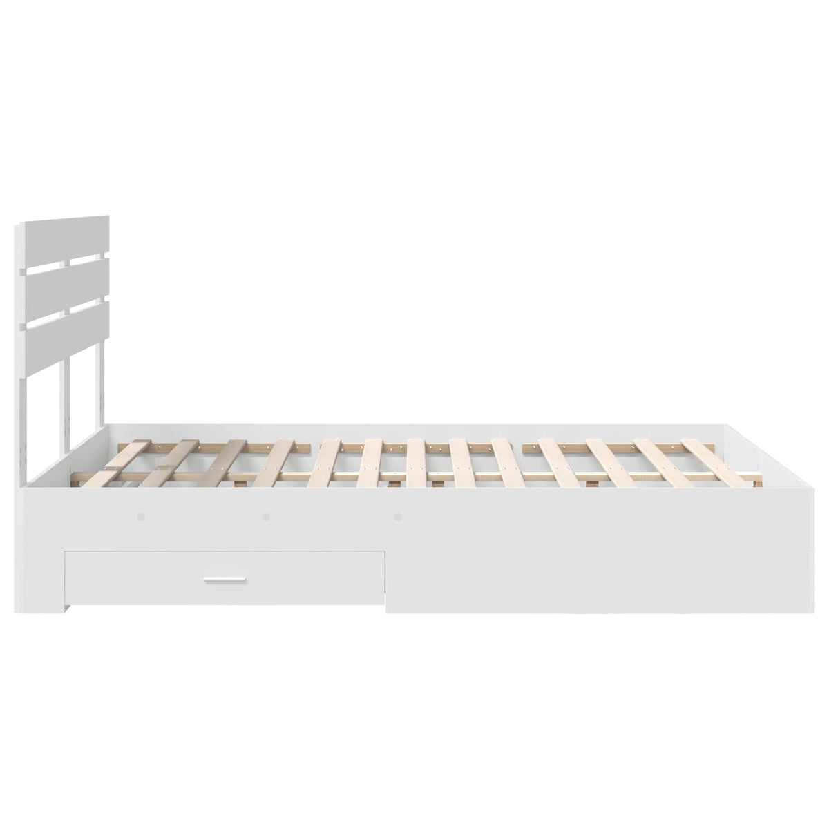 Bedframe met hoofdeinde met lade Wit 140 x 190 cm Bewerkt hout